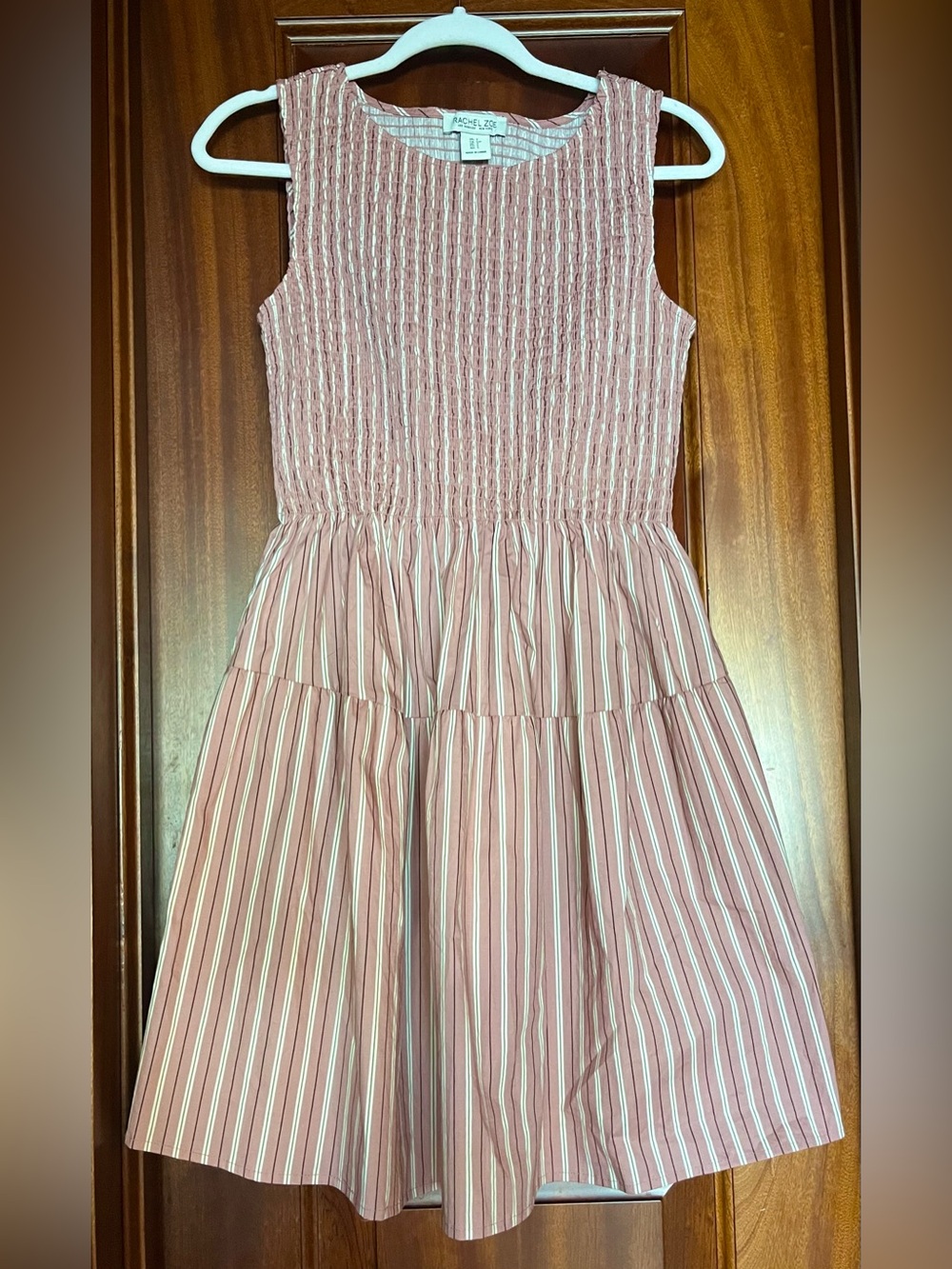 RACHEL ZOE Dusty Rose Pink Stripe Mini Cosima Nap Dress (HHH Hill House Home)